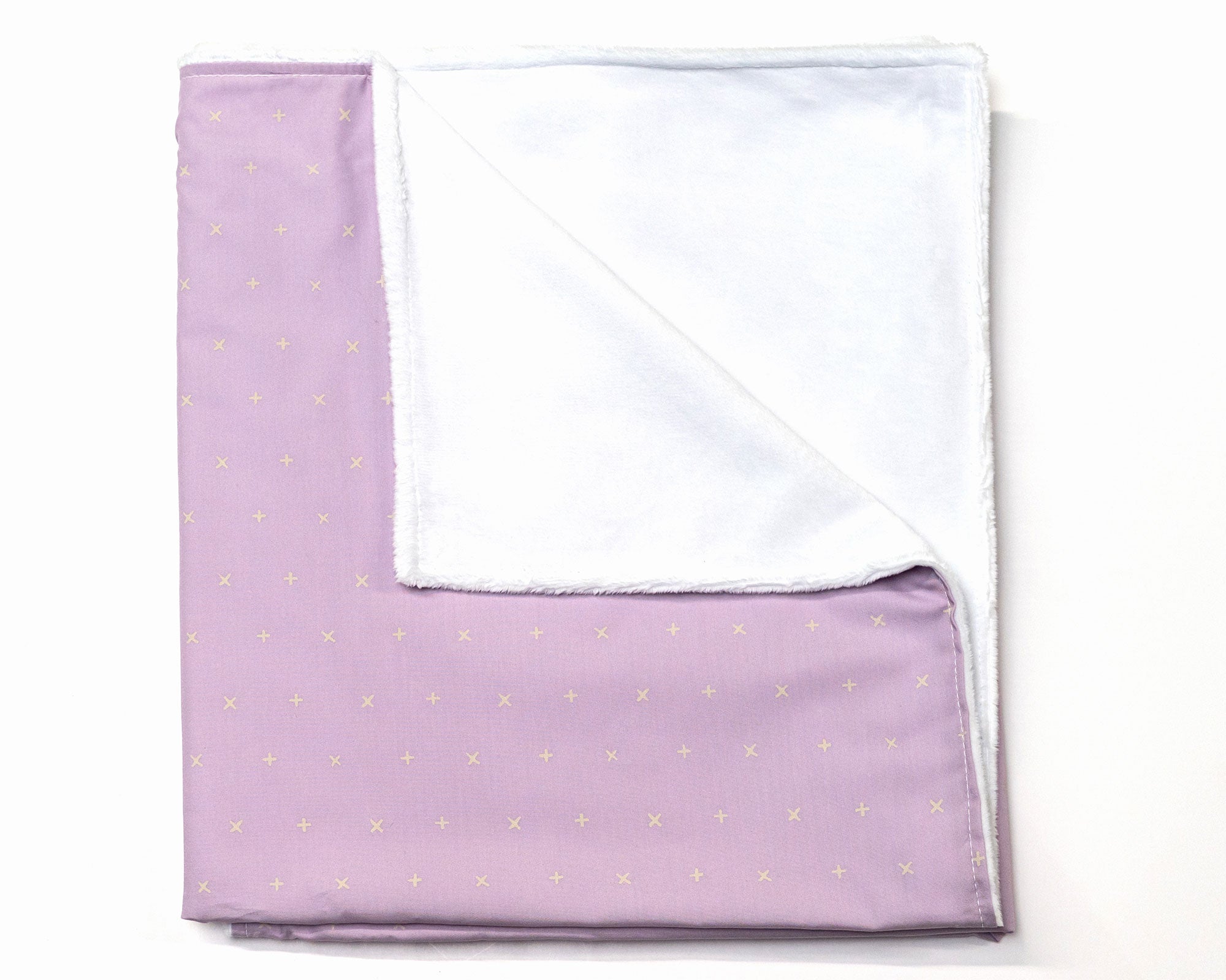 Lavender Hugs - Baby Blanket - Ivory X on Lilac/Lavender - Olli+Lime